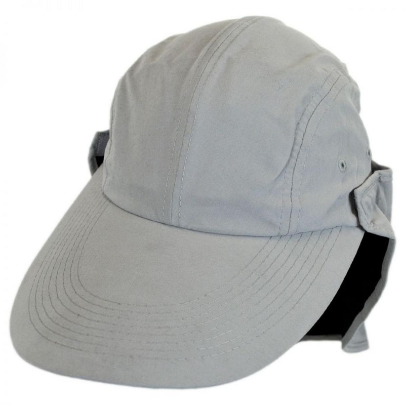 Microfibre Flap Baseball Cap GREY ADJUSTABLE