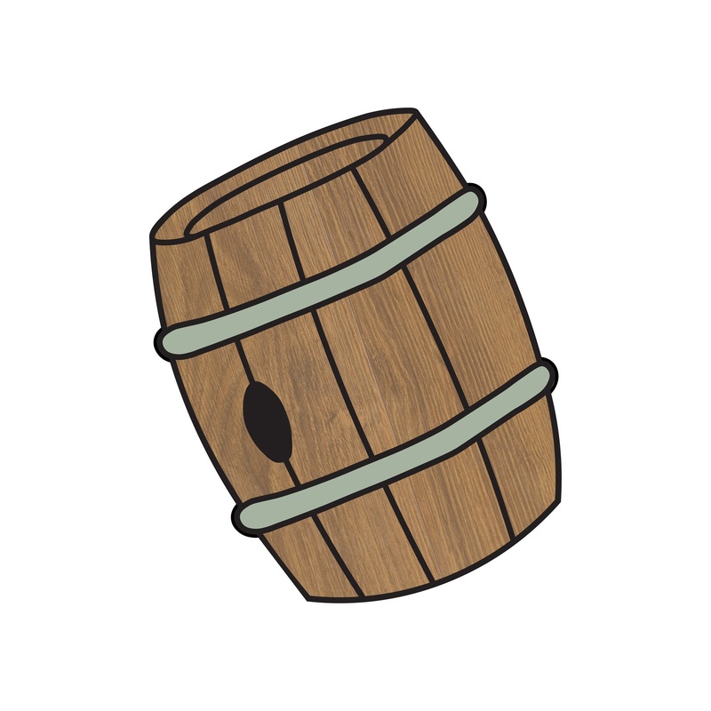 Monkey Donkey Barrels Heat Transfer Sticker Brown Black One Size