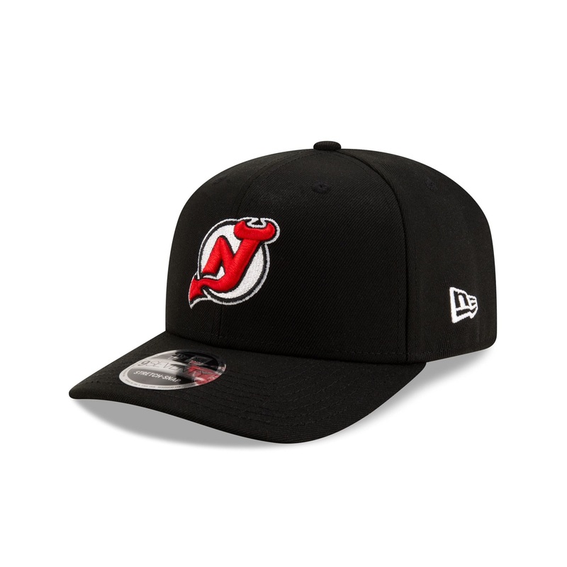 New Jersey Devils Black 9SEVENTY Stretch-Snap Hat One Size
