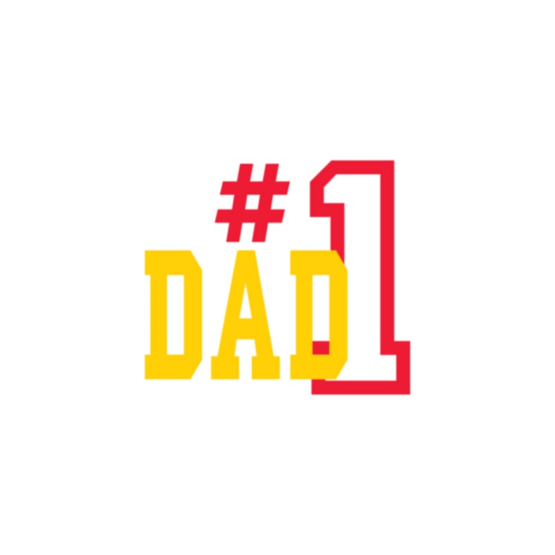 Number 1 Dad Outline Heat Transfers Yellow One Size