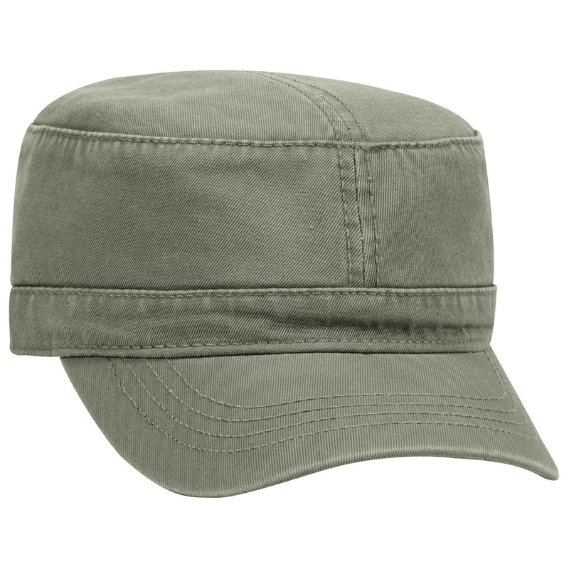 OTTO CAP Military Hat, Garment Washed Cotton Twill Cap – 109-791 Ol. Green