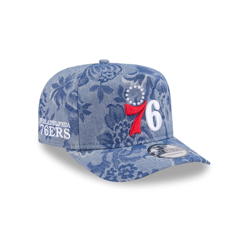Philadelphia 76ers Denim Jacquard Golfer Hat One Size