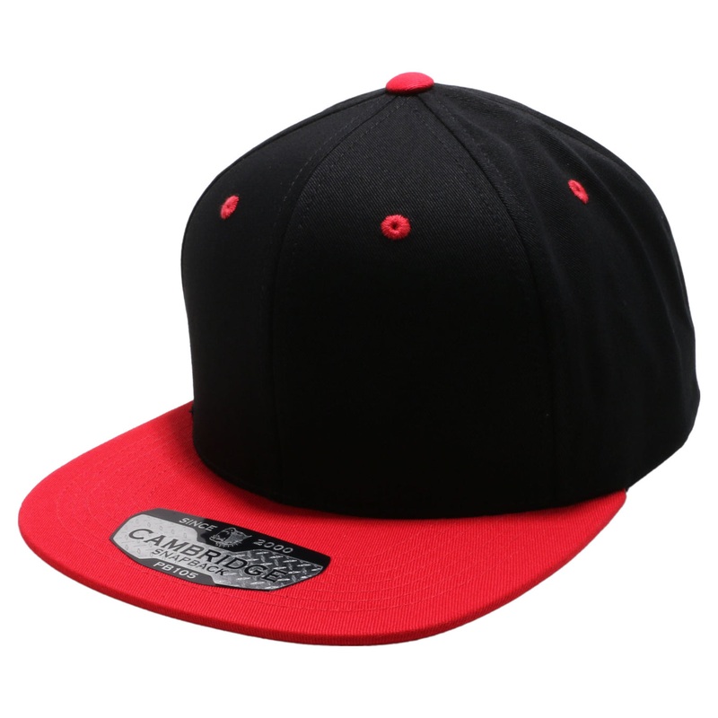 Pitbull Cambridge PB105T Cotton Two-Tone Snapback Hat Black/Red