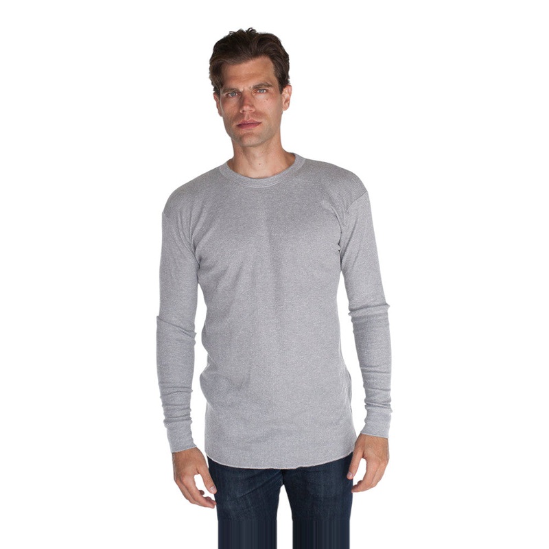 Royal Apparel Unisex Blend Long Sleeve Thermal T-Shirt  Style 23054 Made in USA Heather Grey XS