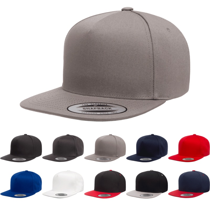 YP Classics, Yupoong 6007 – 5-Panel Cotton Twill Snaback Cap Black