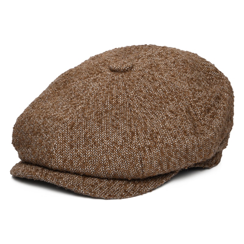 Bailey Hats Cassell Herringbone Wool Blend Newsboy Cap – Rust S