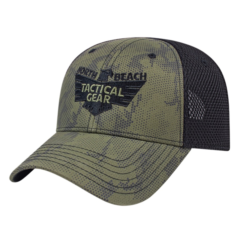 Cap America Custom Embroidered Hat with Logo – Tactical Screen Print Mesh Back Cap i2012 Charcoal/Black