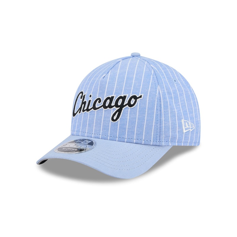 Chicago White Sox Pinstripe Linen 9FORTY M-Crown A-Frame Snapback Hat One Size