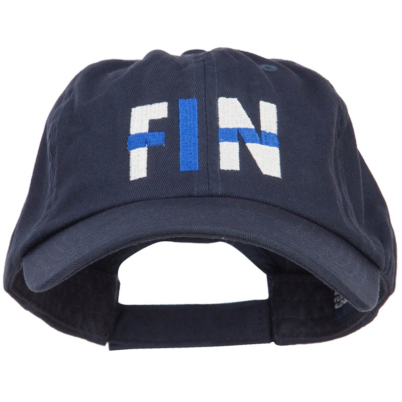 Finland FIN Flag Embroidered Low Profile Cap Navy One Size