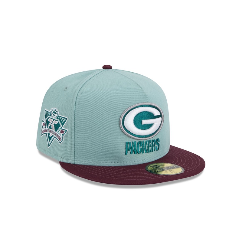 Green Bay Packers Beach Kiss Blue 59FIFTY A-Frame Fitted Hat 7
