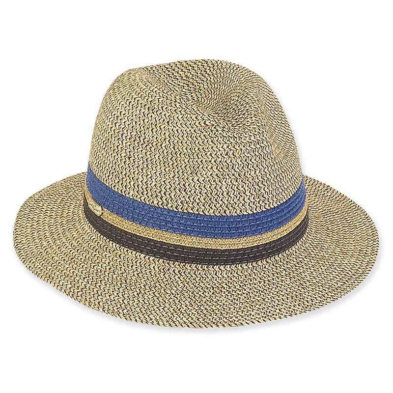 Lana Metallic Band Summer Fedora Hat – Sun ‘n’ Sand Tan / Gold Medium (57 cm)