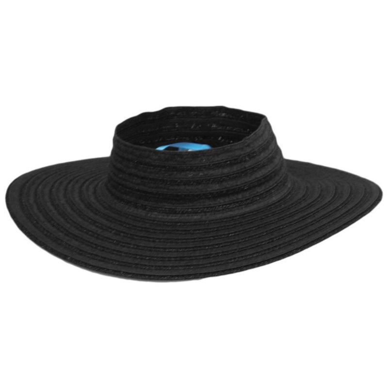 Maddie Toyo Straw Crownless Hat BLACK ONE SIZE FITS MOST