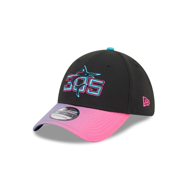 Miami Marlins City Connect 39THIRTY Stretch Fit Hat S/M