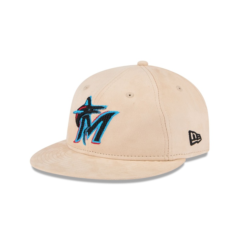 Miami Marlins Stone Suede Retro Crown 9FIFTY Snapback Hat One Size
