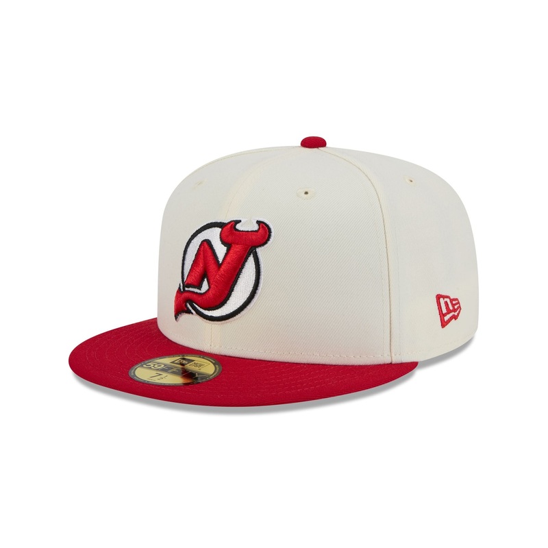 New Jersey Devils Chrome White 59FIFTY Fitted Hat 7