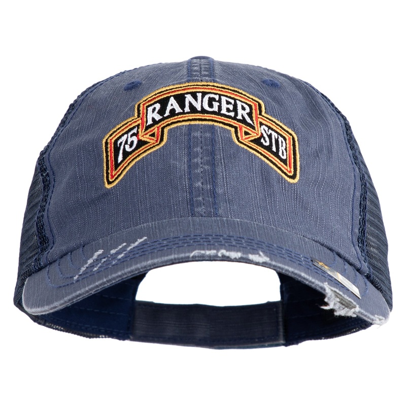 U.S. Army 75th Ranger Special Troops Battalion Embroidered Low Profile Special Cotton Mesh Cap Navy One Size
