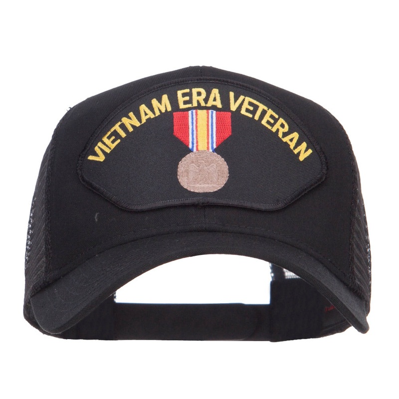 Vietnam ERA Veteran Patched Mesh Cap Black One Size