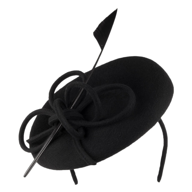 Whiteley Hats Arwyn Disc Fascinator – Black 1-Size