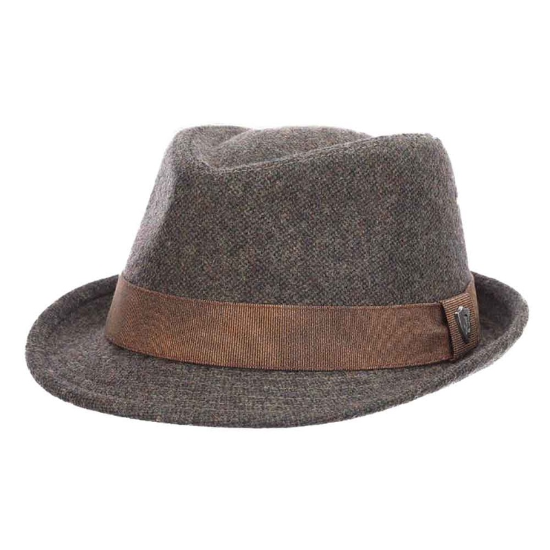 Wool Blend Fedora with Plaid Lining – Dorfman Pacific Hats Brown Large