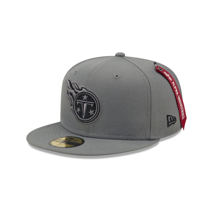 Alpha Industries X Tennessee Titans Gray 59FIFTY Fitted Hat 7