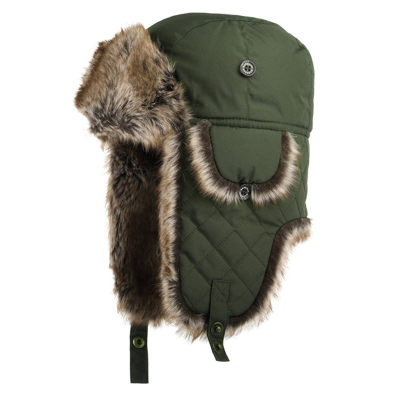 Barbour Hats Cleadon Water Resistant Trapper Hat – Dark Olive S