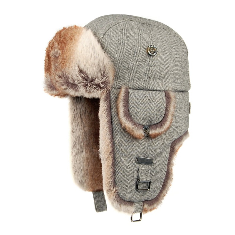 Barts Hats Kamikaze Herringbone Trapper Hat – Grey 1-Size