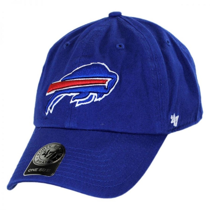 Buffalo Bills NFL Clean Up Strapback Baseball Cap Dad Hat ROYAL ADJUSTABLE