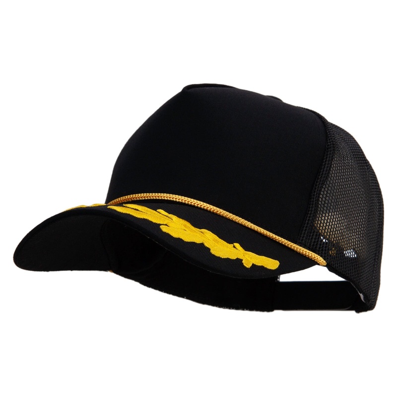 Captain Trucker Mesh Hat Black One Size