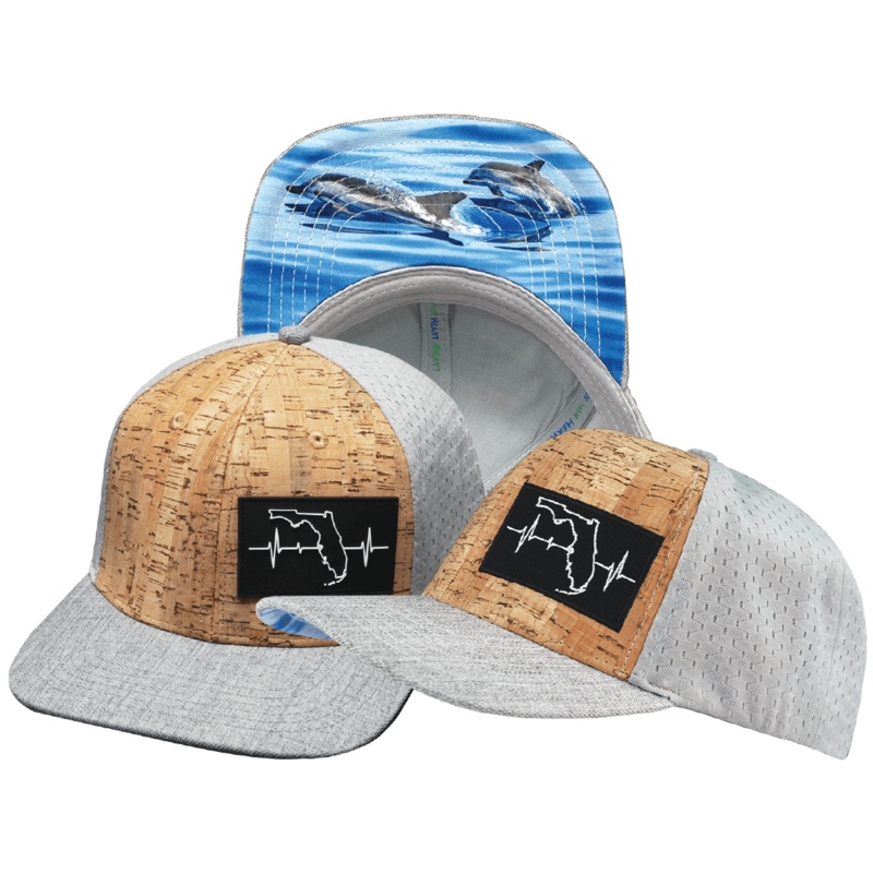 Florida Hat – Baseball Hat Fit – Cork – Heather Gray / Gray – Jersey Mesh