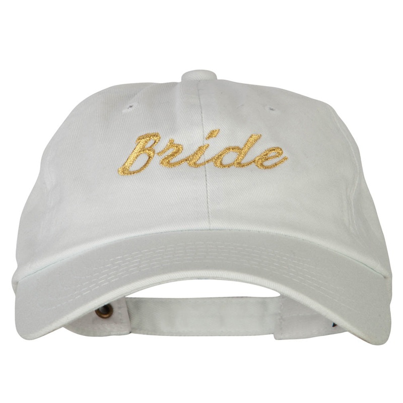 Glitter Bride Embroidered Unstructured Washed Cap White One Size