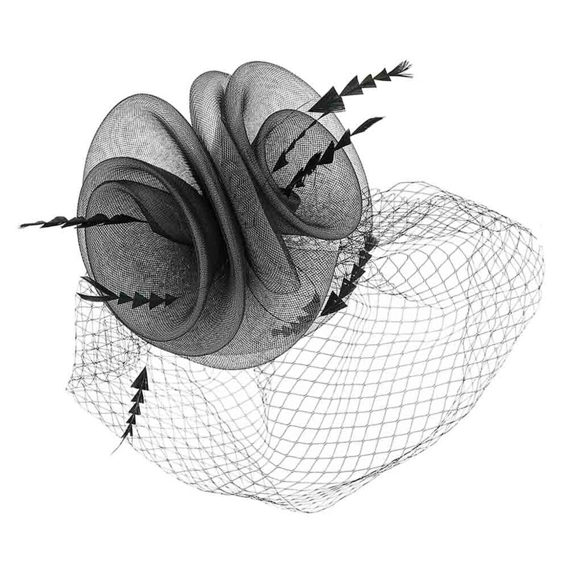 High Top Double Layer Mesh Fascinator – Something Special Black / White