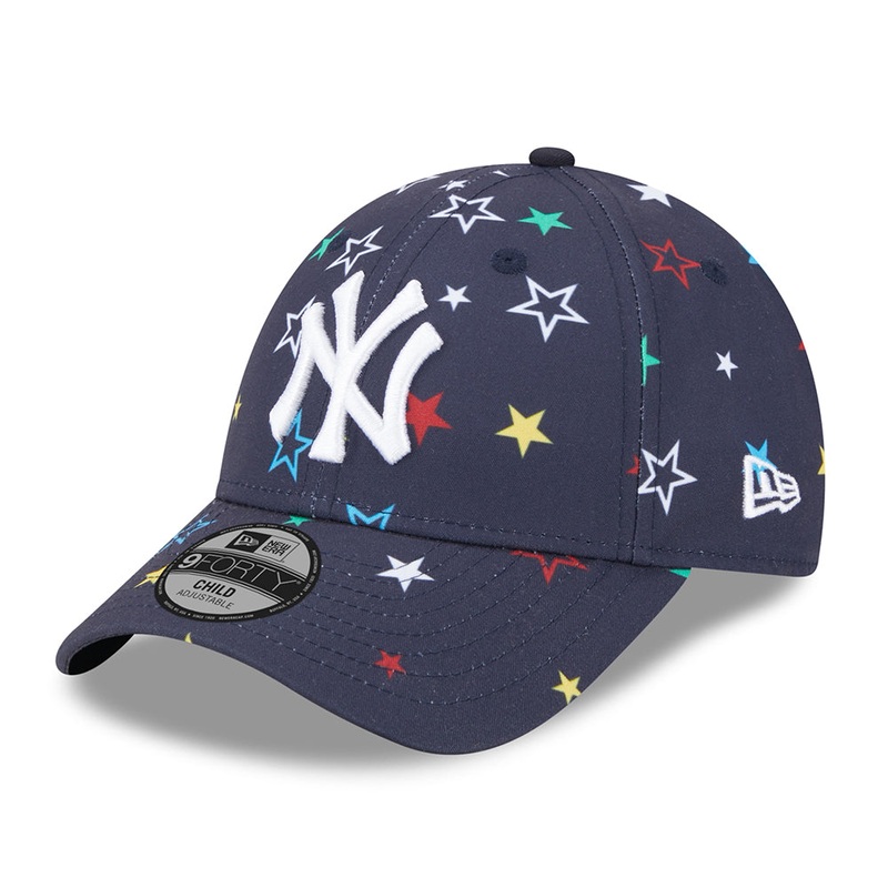New Era Kids 9FORTY New York Yankees Baseball Cap – MLB Star AOP – Navy-White CHILD ADJ.