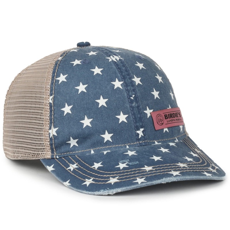 Outdoor Cap OC801P Printed Distressed Tea-Stained Cap – Stars, Cheetah, or Polka Dot Designs Modern Cheetah/Tea Stain
