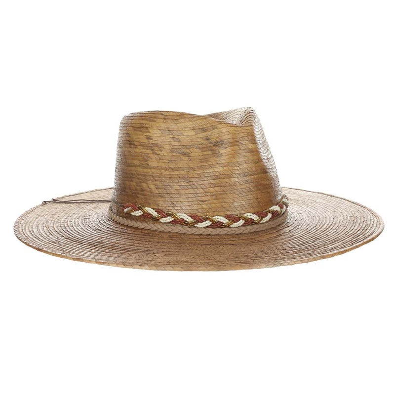 Passiflora Natural Palm Safari Hat with Braided Beads Band – Scala Hats Natural Palm OS (57 cm)