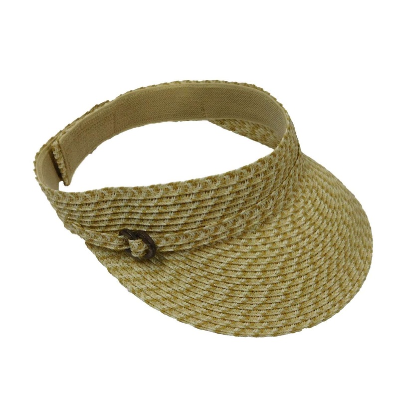 Straw Sun Visor with Belt Buckle Accent – Jeanne Simmons Accessories White