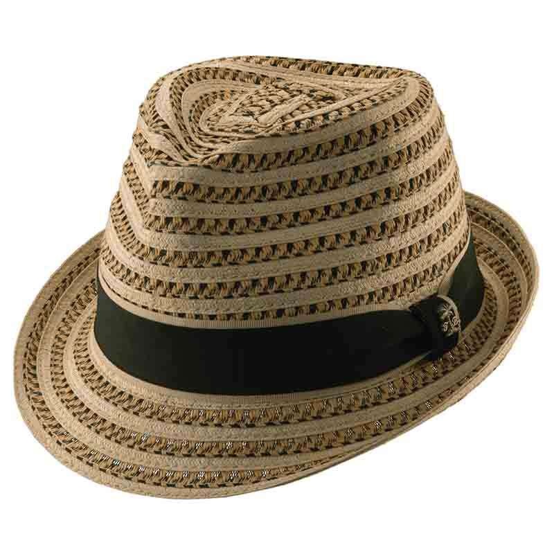 Tommy Bahama Vented Fedora Hat with Palm Tree Pin Natural M (22 1/2″)