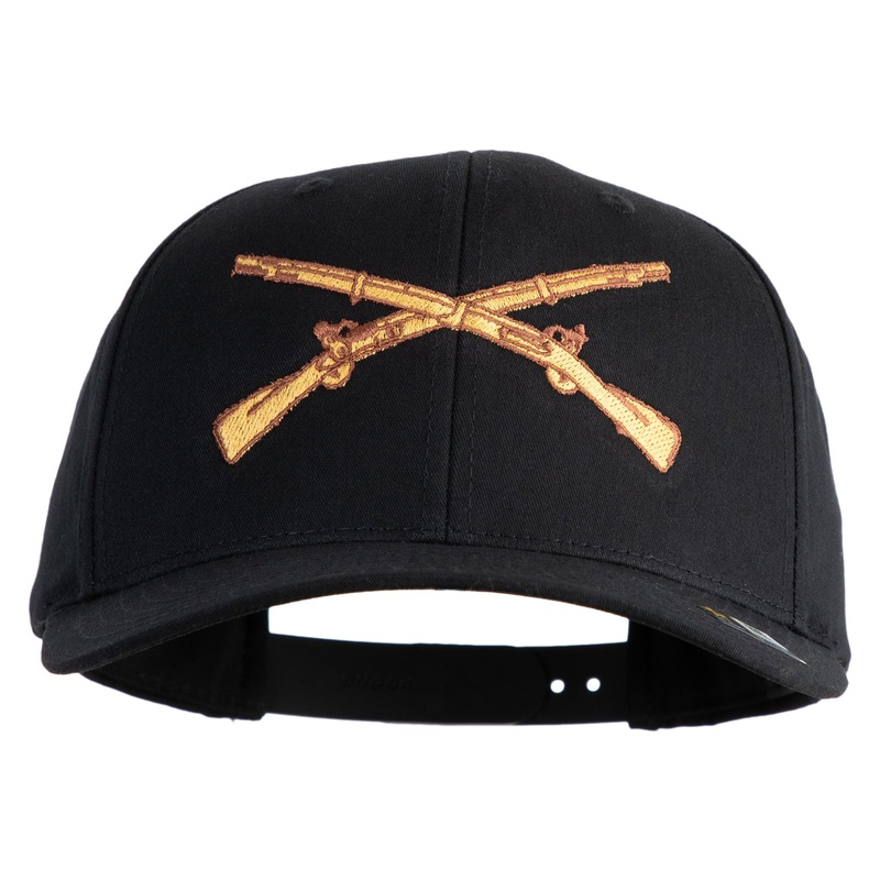 U.S. Army Infantry Embroidered Retro Cotton Blend Snapback Cap Black One Size