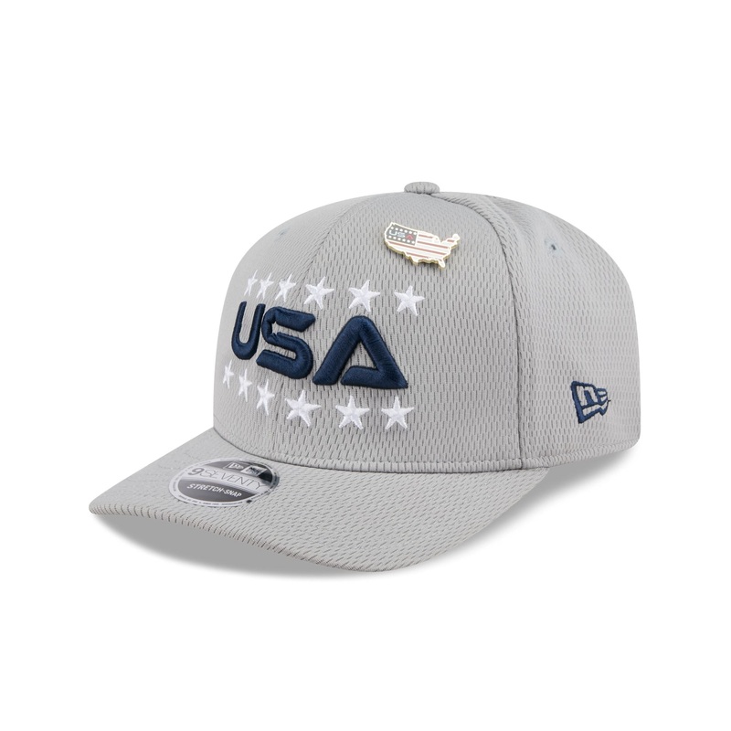 2025 Ryder Cup Team USA Gray 9SEVENTY Stretch-Snap Hat One Size