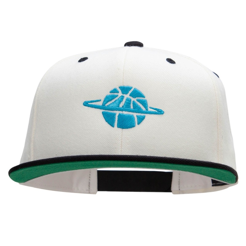 Basketball World Embroidered Wool Blend Classic Snapback Natural Black One Size