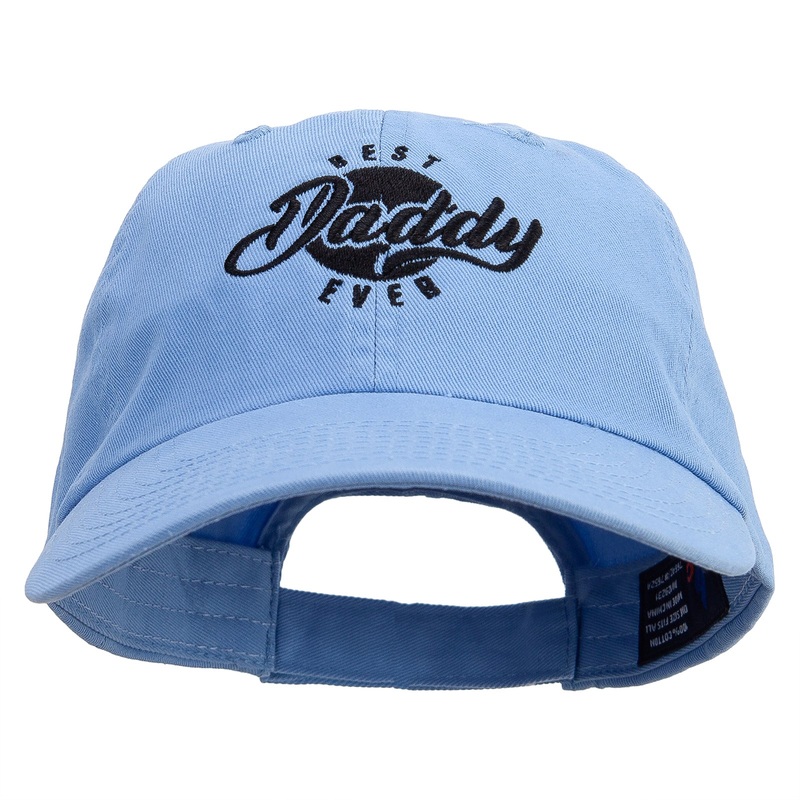 Best Daddy Ever Embroidered Low Profile Dyed Cotton Twill Cap Sky Blue One Size