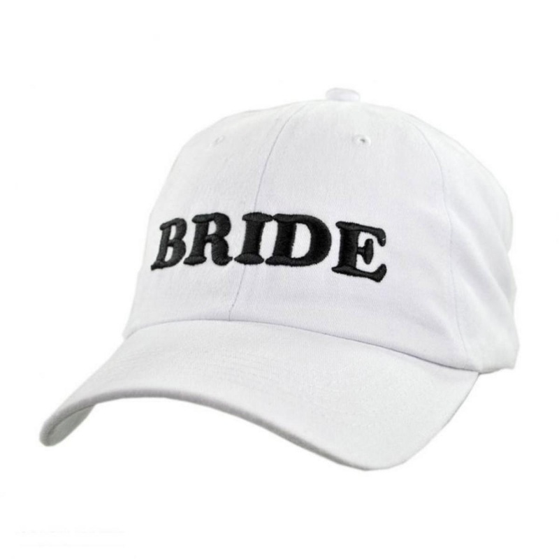 Bride Strapback Baseball Cap Dad Hat WHITE ADJUSTABLE