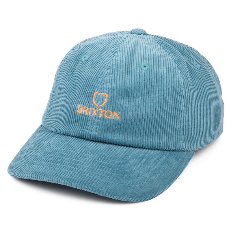 Brixton Hats Alpha LP Corduroy Baseball Cap – Light Blue Adjustable