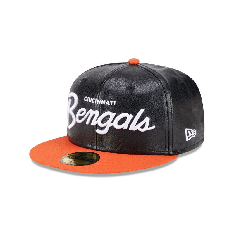 Cincinnati Bengals Faux Leather Crown 59FIFTY Fitted Hat 7