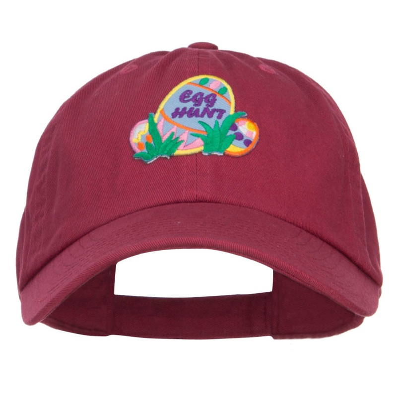 Easter Egg Hunt Patched Low Cap Wine One Size