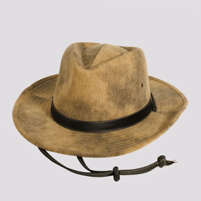 Fuji | Womens Distressed Cotton Outback Hat Tan MD