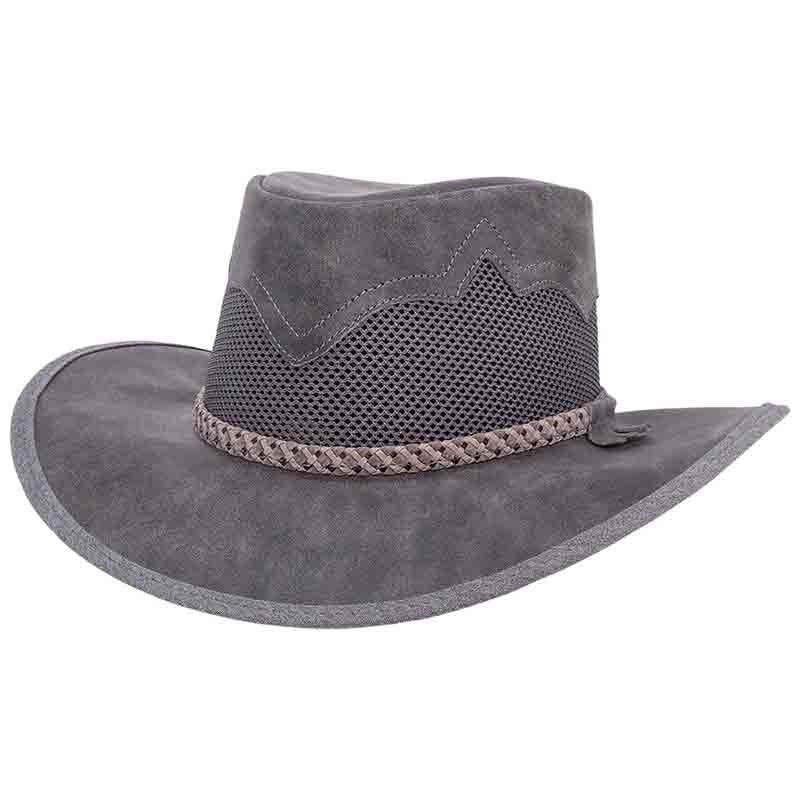 Head’n Home Sirocco Outback Leather Hat up to 3XL – Bomber Grey Grey Small