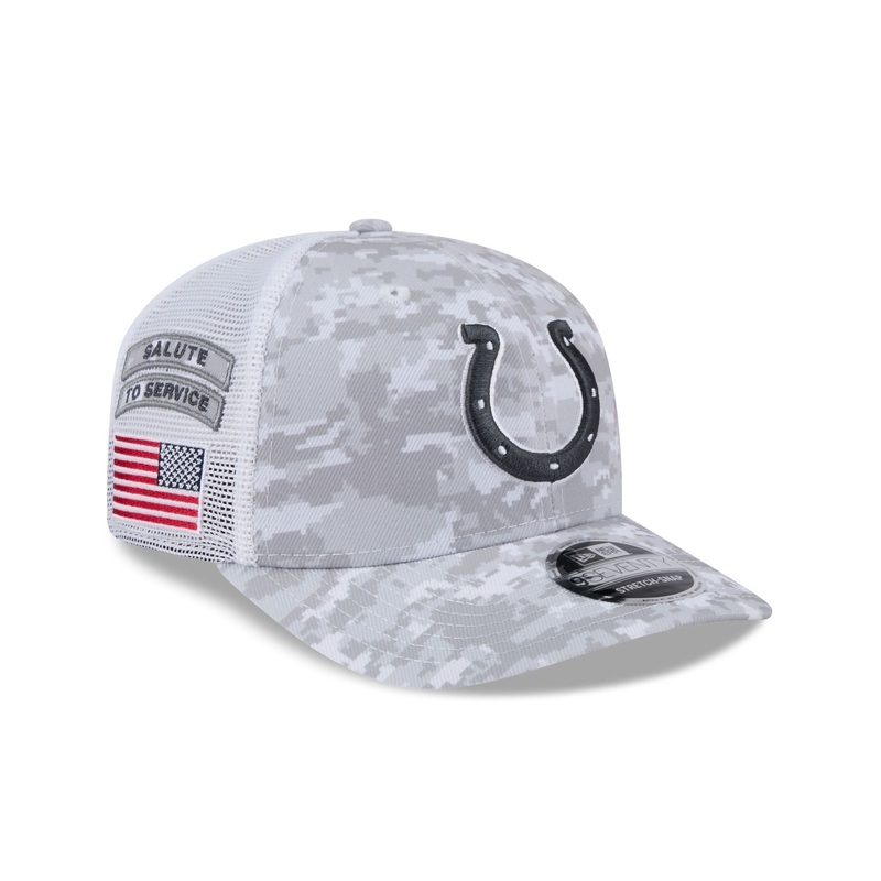 Indianapolis Colts 2024 Salute to Service 9SEVENTY Trucker Hat One Size