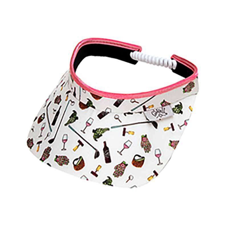 Nine and Wine Golf Sun Visor with Coil Lace by GloveIt White