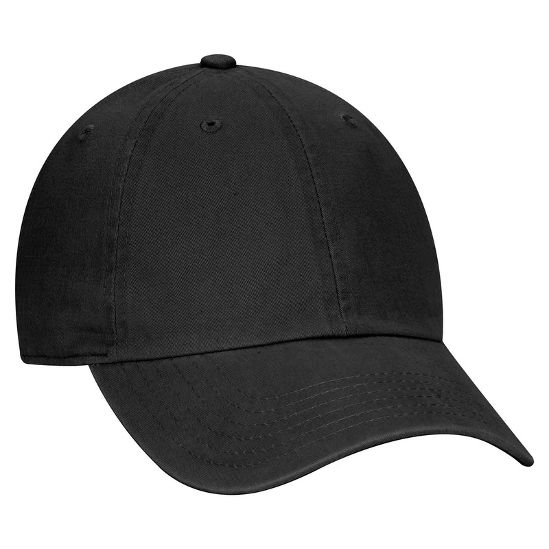 Otto 6 Panel Low Pro Dad Hat, Garment Washed Combed Cotton Twill Cap – 18-1219 Black
