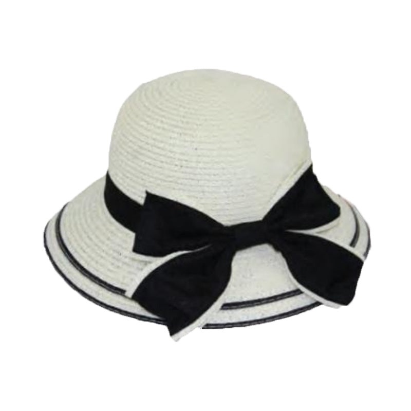 Petite Big Brim Sun Hat with Bow – JSA Hats Ivory XXS